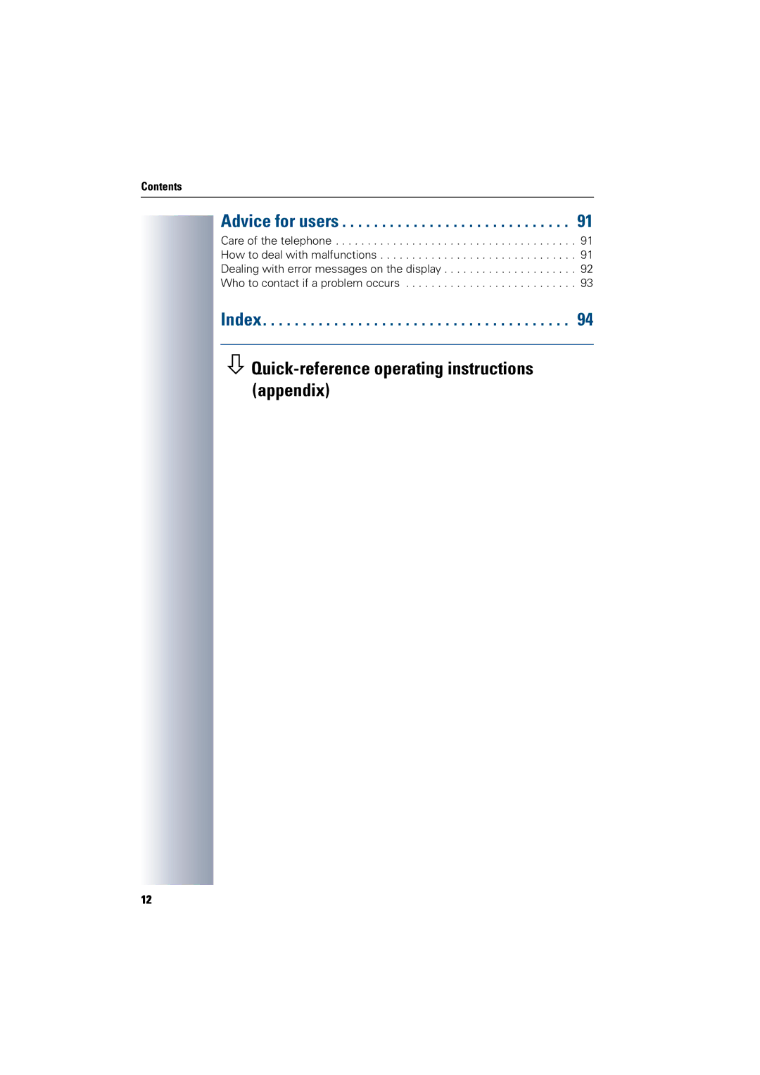 Siemens 300 H operating instructions Advice for users, Index 