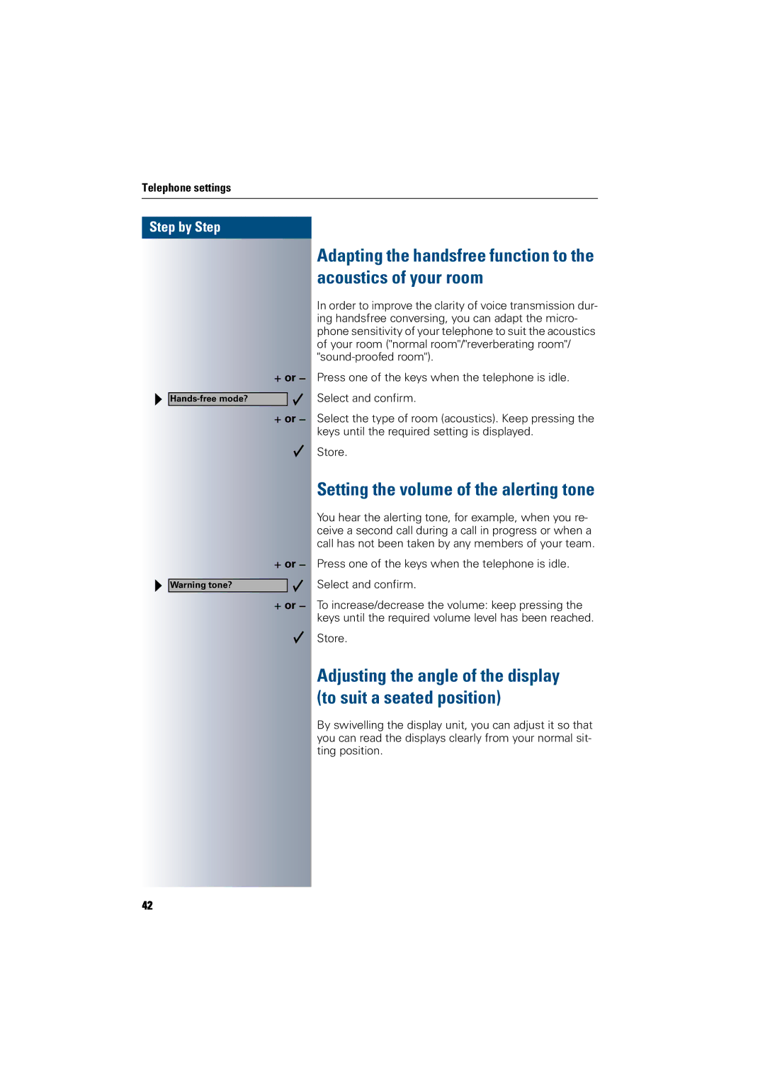 Siemens 300 H operating instructions Setting the volume of the alerting tone 