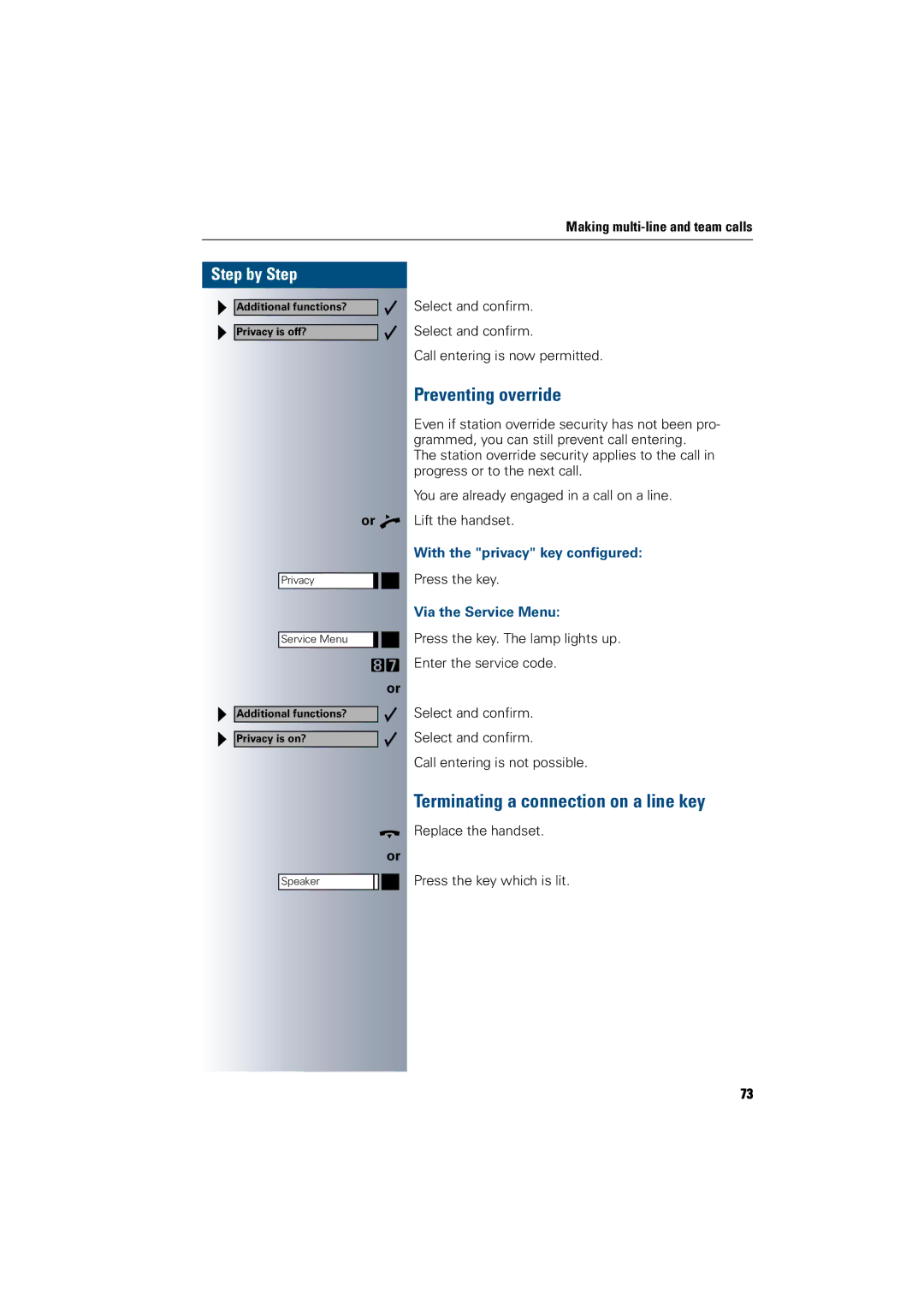 Siemens 300 H operating instructions Preventing override 