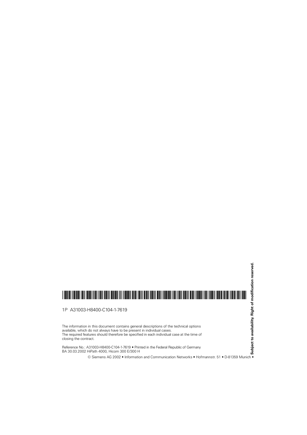 Siemens 300 H operating instructions 43$643360+7330&43704094 