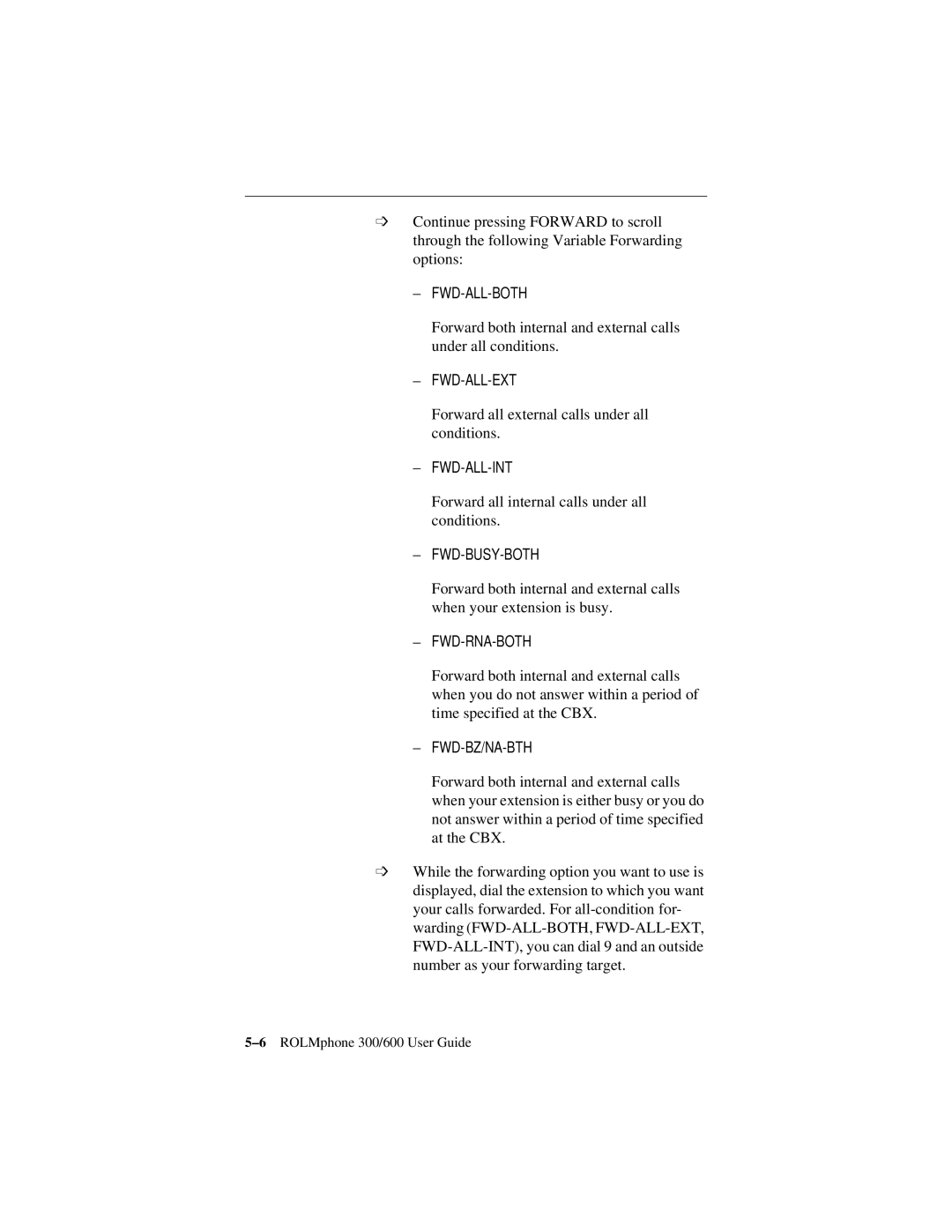 Siemens 300 Series, 600 Series manual Fwd-All-Both 