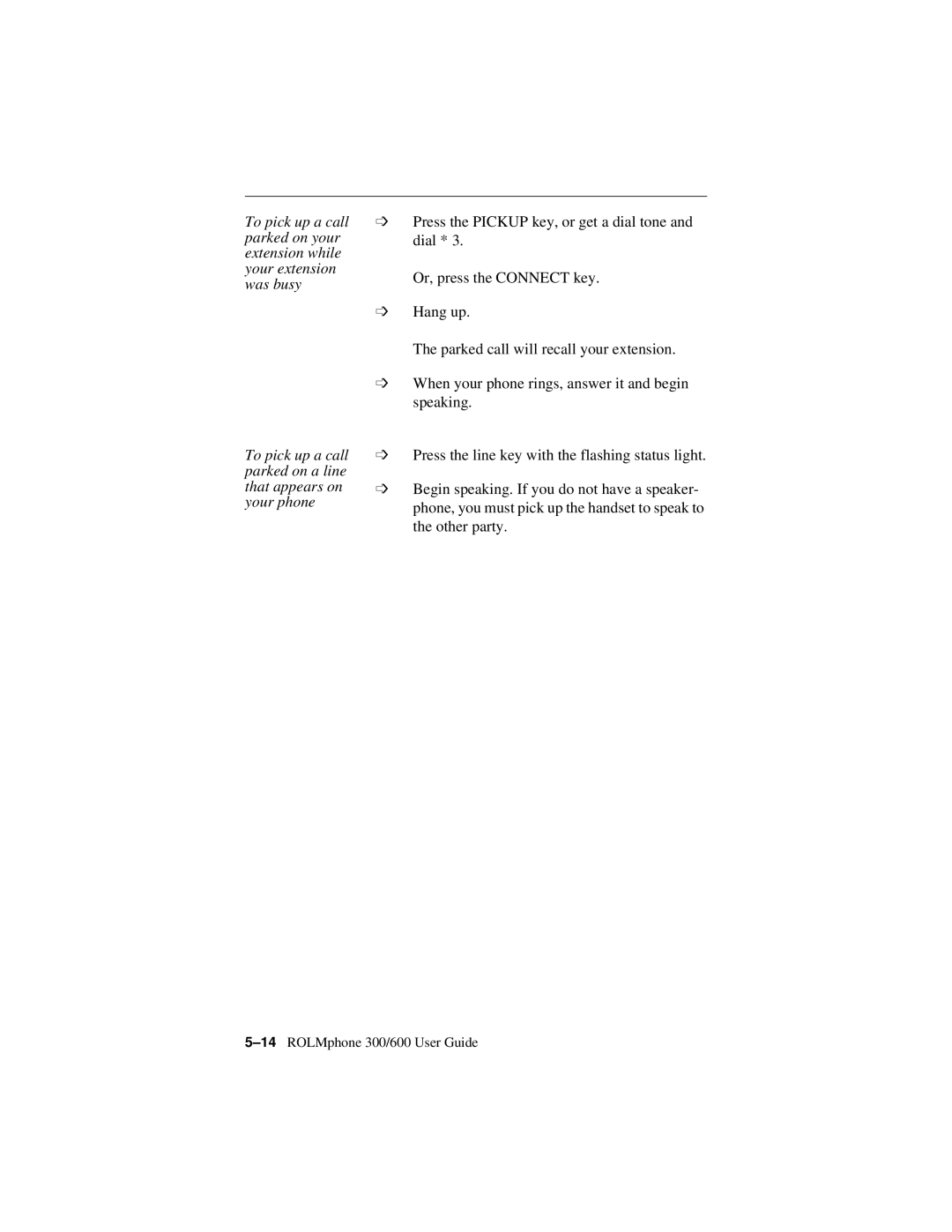 Siemens 300 Series, 600 Series manual 14ROLMphone 300/600 User Guide 