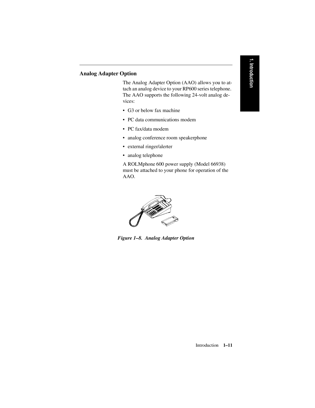 Siemens 600 Series, 300 Series manual Analog Adapter Option 