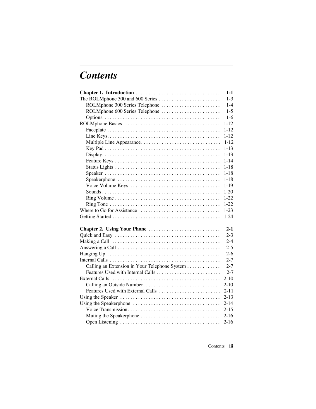 Siemens 600 Series, 300 Series manual Contents 