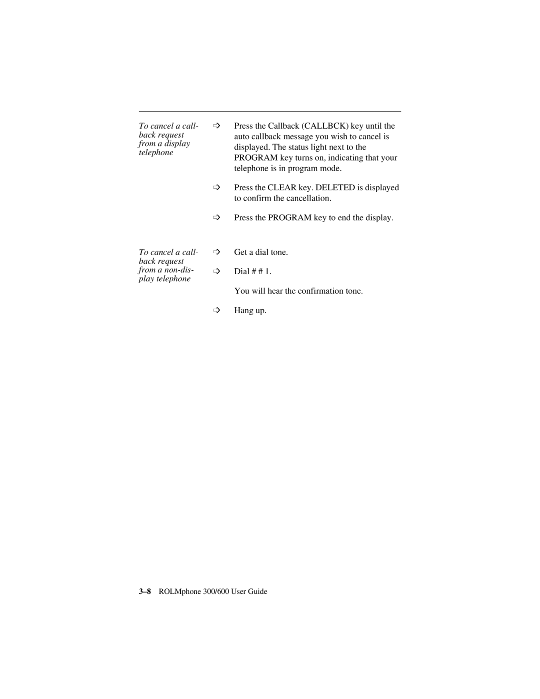 Siemens 300 Series, 600 Series manual 8ROLMphone 300/600 User Guide 