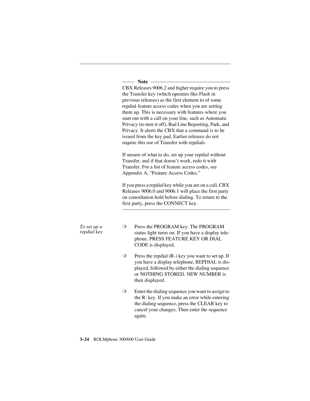 Siemens 300 Series, 600 Series manual To set up a, Repdial key 