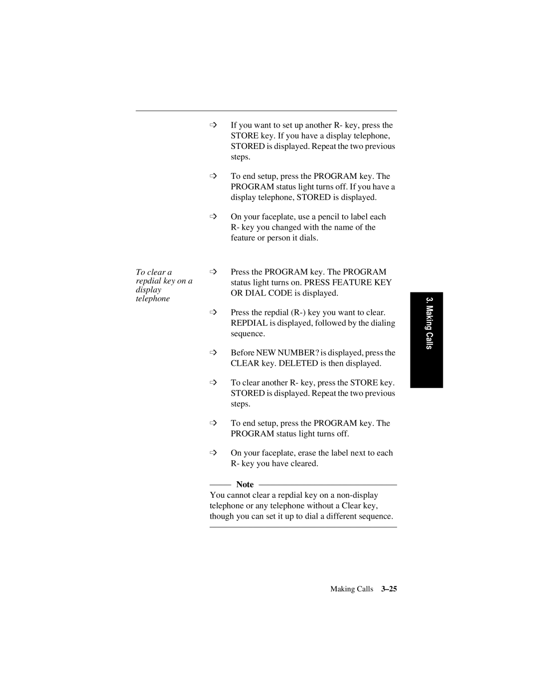 Siemens 600 Series, 300 Series manual To clear a, Repdial key on a, Display 