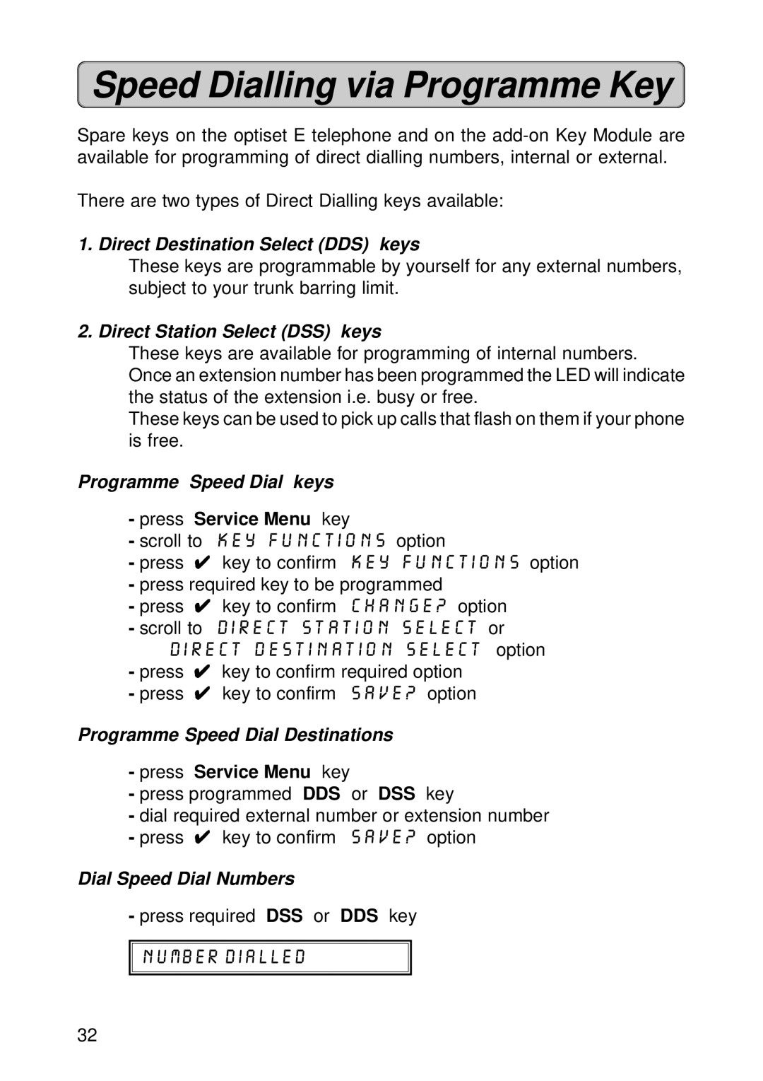 Siemens 300 manual Speed Dialling via Programme Key 