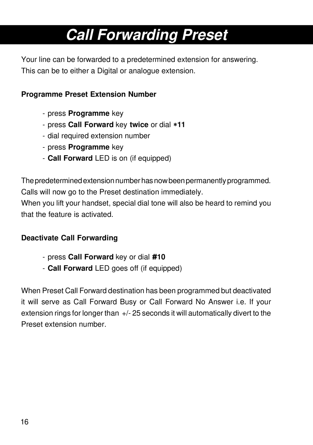 Siemens 300 operating instructions Call Forwarding Preset, Deactivate Call Forwarding 
