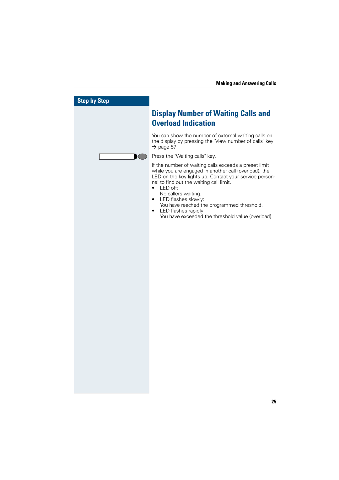 Siemens 500 standard, 3000, 500 basic, 500 economy, 500 advance, 5000 RSM manual Overload Indication 