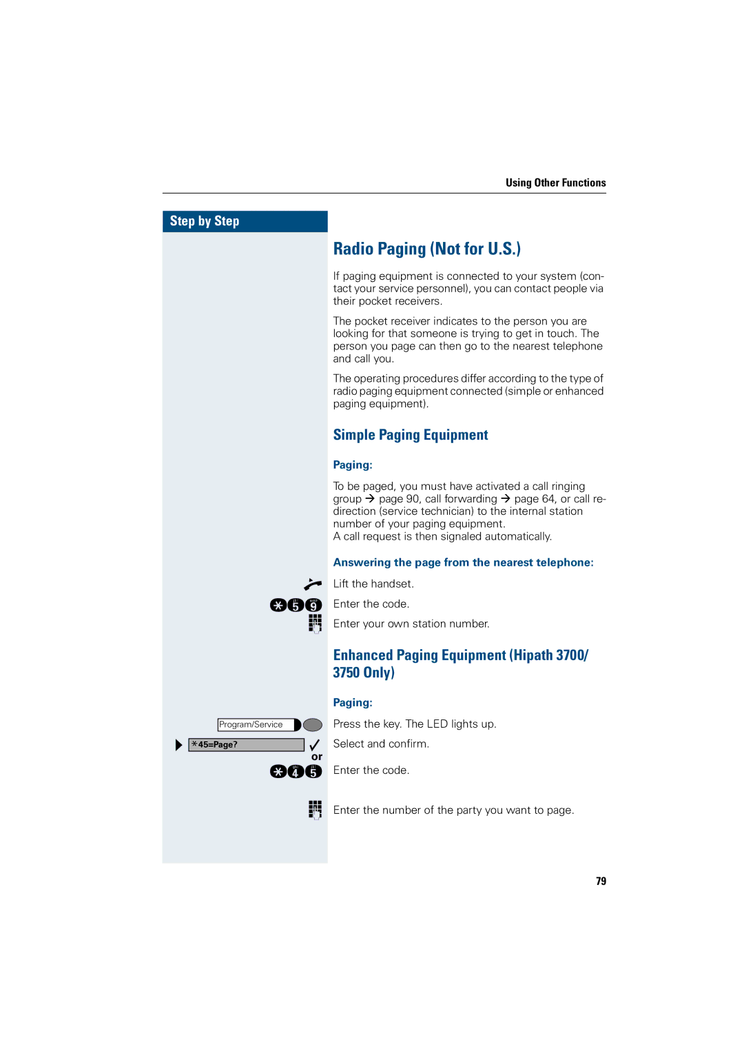 Siemens 500 standard Radio Paging Not for U.S, Simple Paging Equipment, Enhanced Paging Equipment Hipath 3700/ 3750 Only 