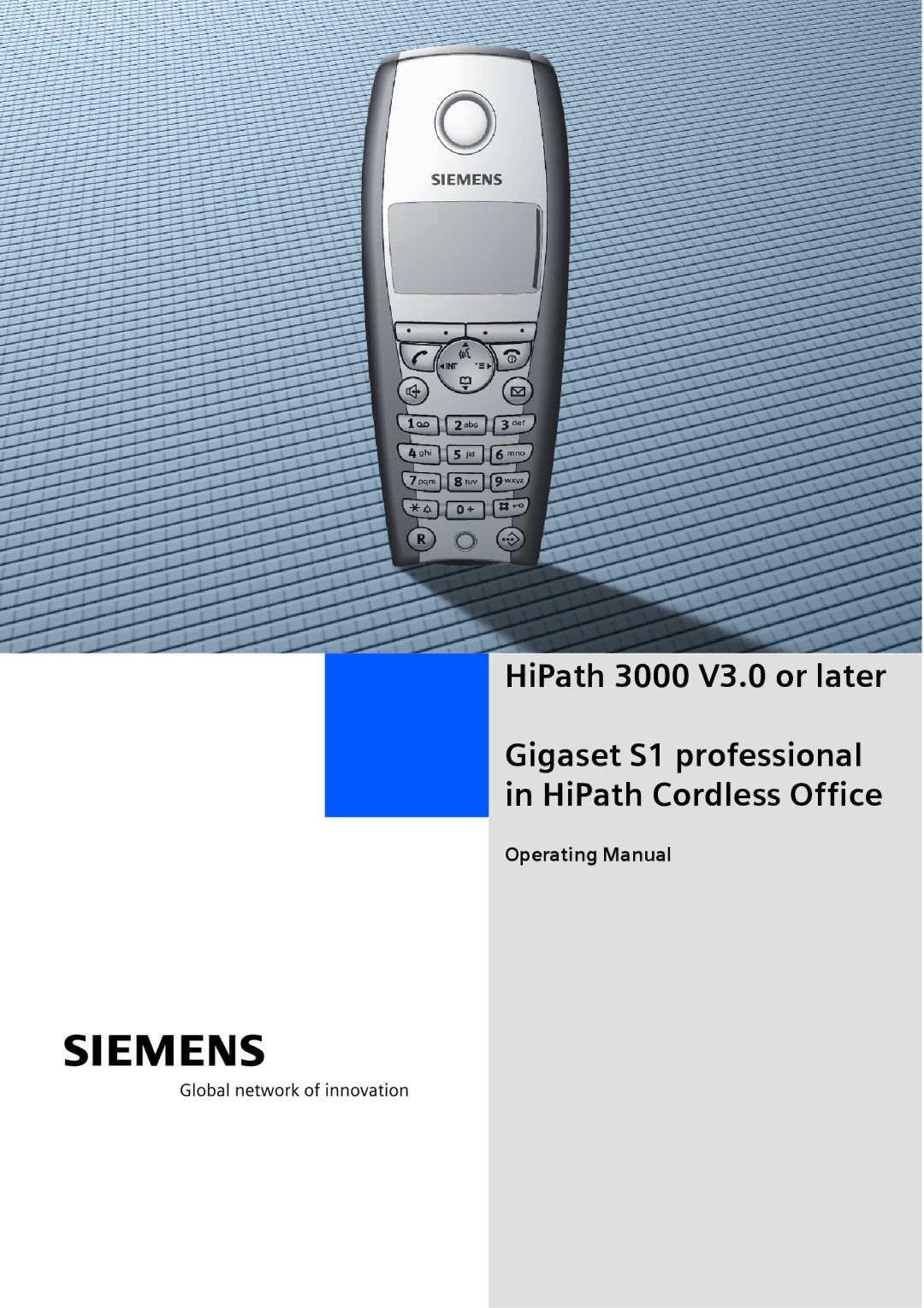 Siemens 3000 V3.0 manual Operating Manual 