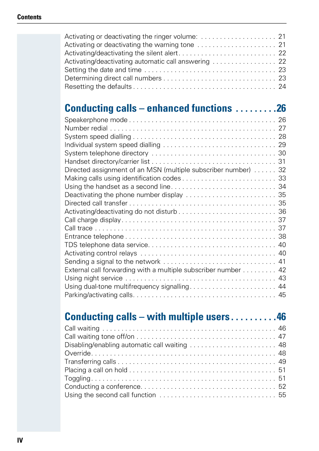 Siemens 3000 operating instructions Conducting calls enhanced functions 