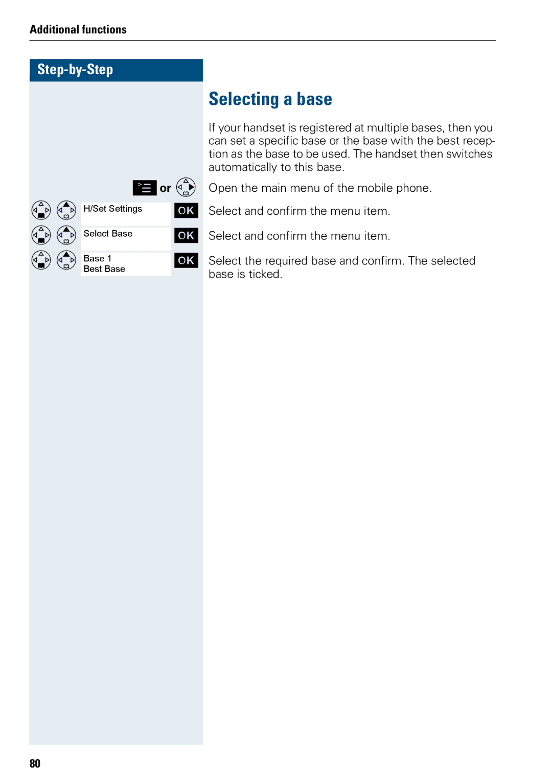 Siemens 3000 operating instructions Selecting a base 