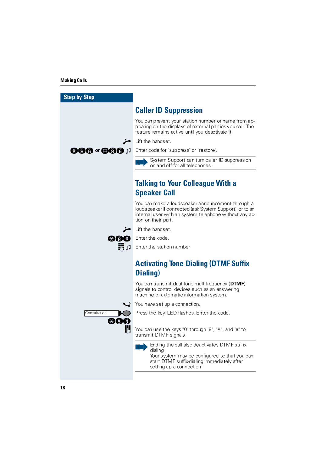 Siemens 3000 operating instructions Caller ID Suppression, Talking to Your Colleague With a Speaker Call 