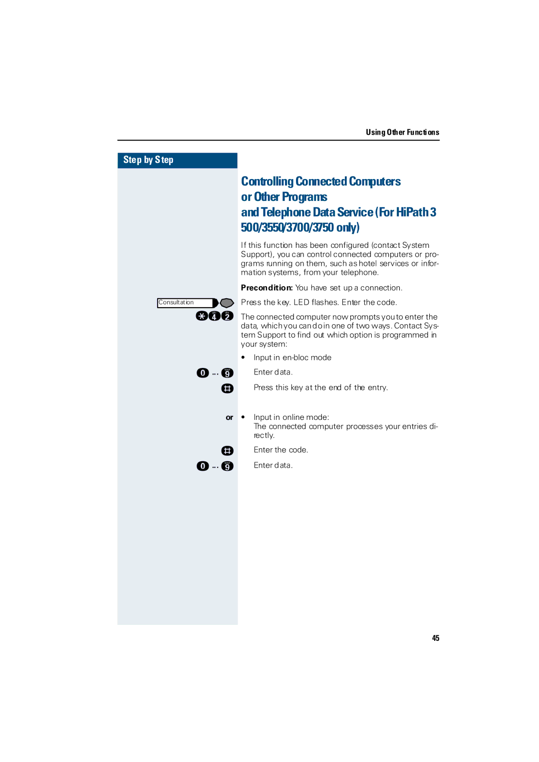 Siemens 3000 operating instructions Consultation 