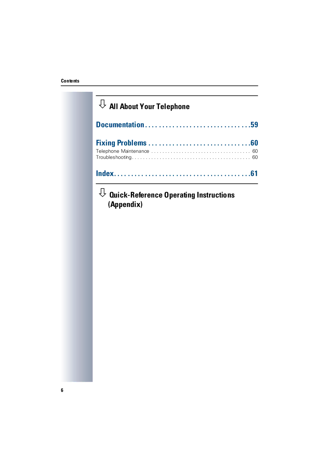 Siemens 3000 operating instructions All About Your Telephone, Index 