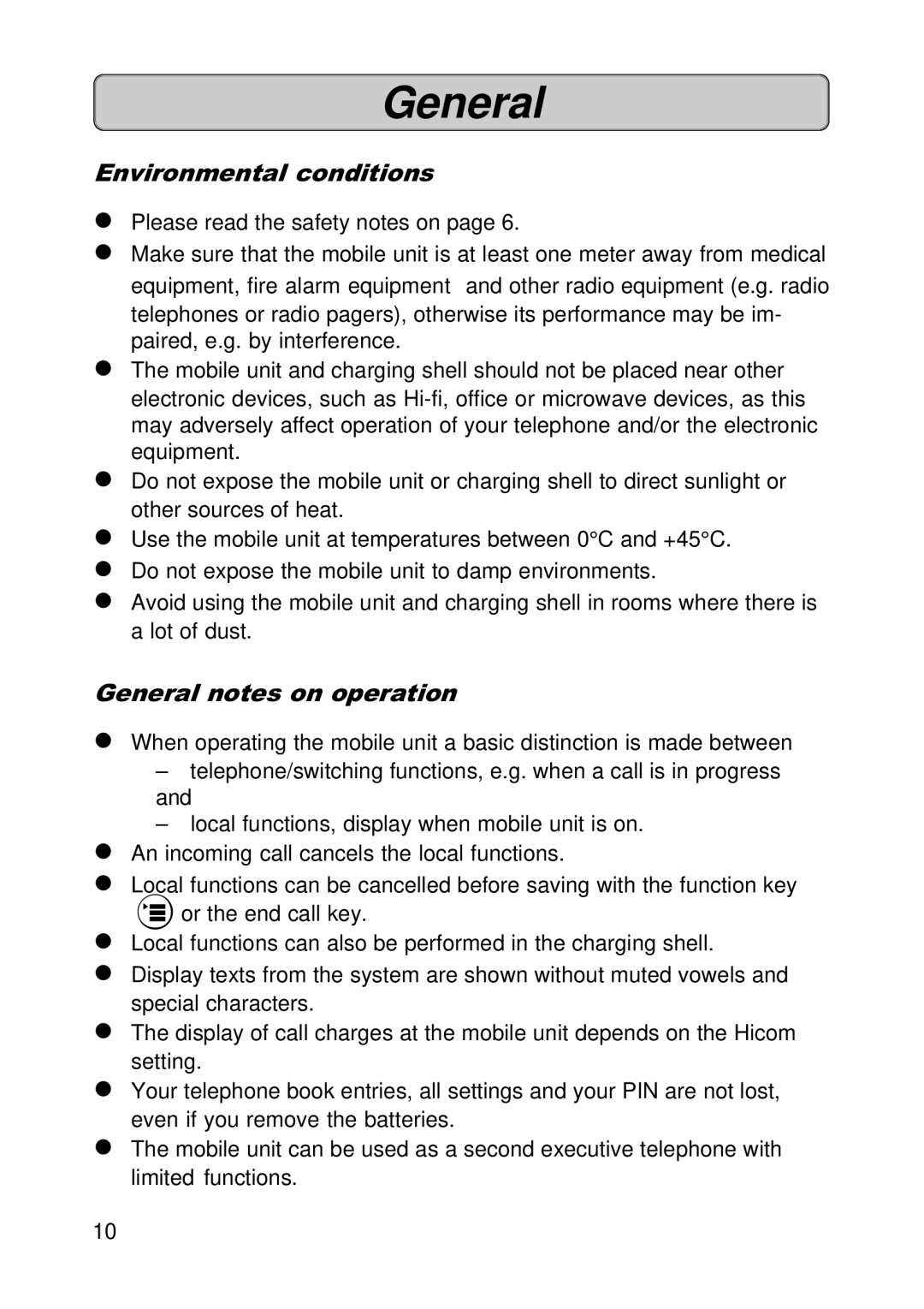 Siemens 300E operating instructions Environmental conditions, General notes on operation 