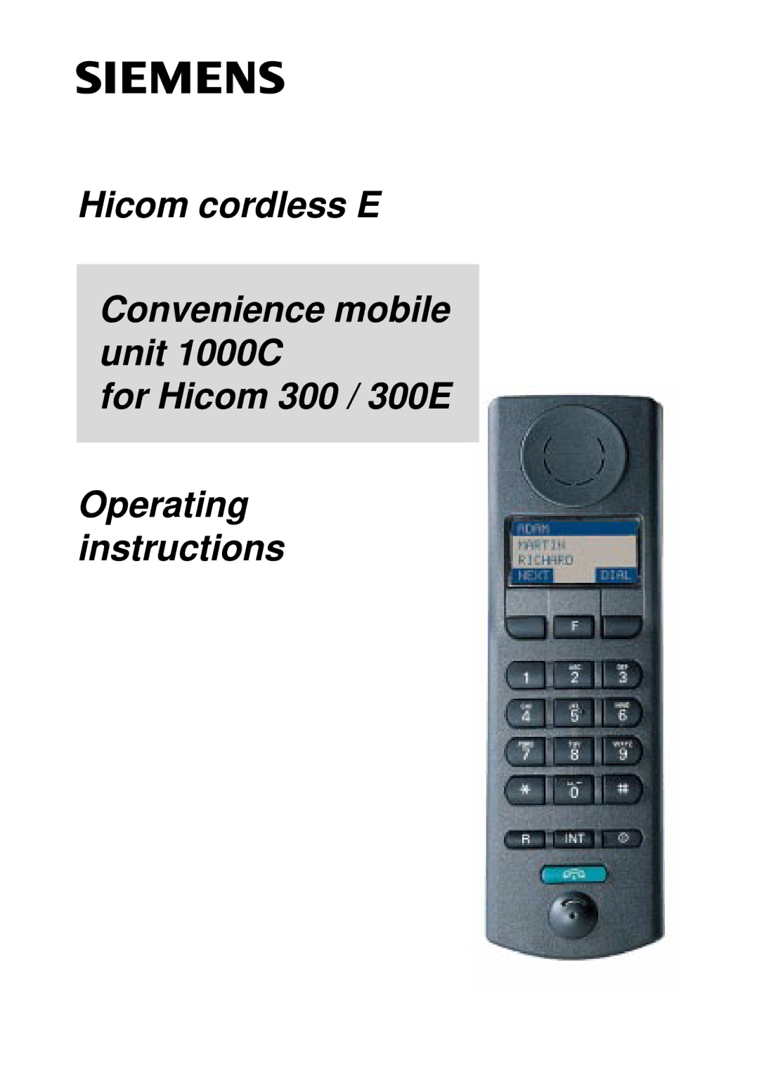 Siemens 300E operating instructions 