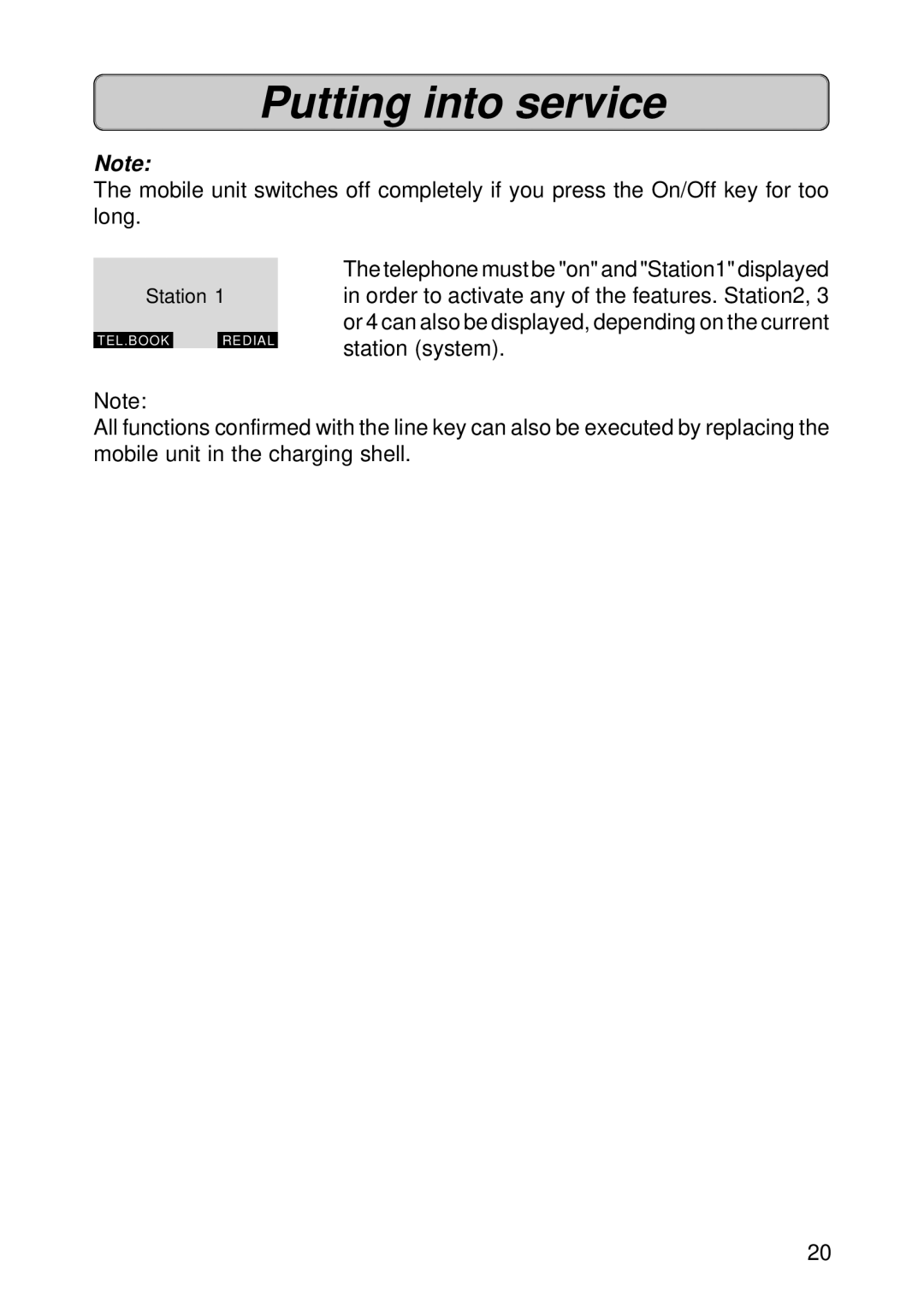 Siemens 300E operating instructions Station 