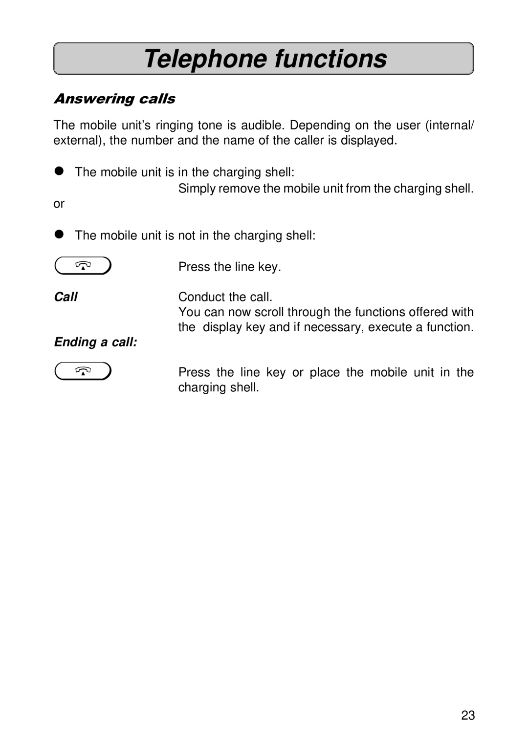 Siemens 300E operating instructions Answering calls 