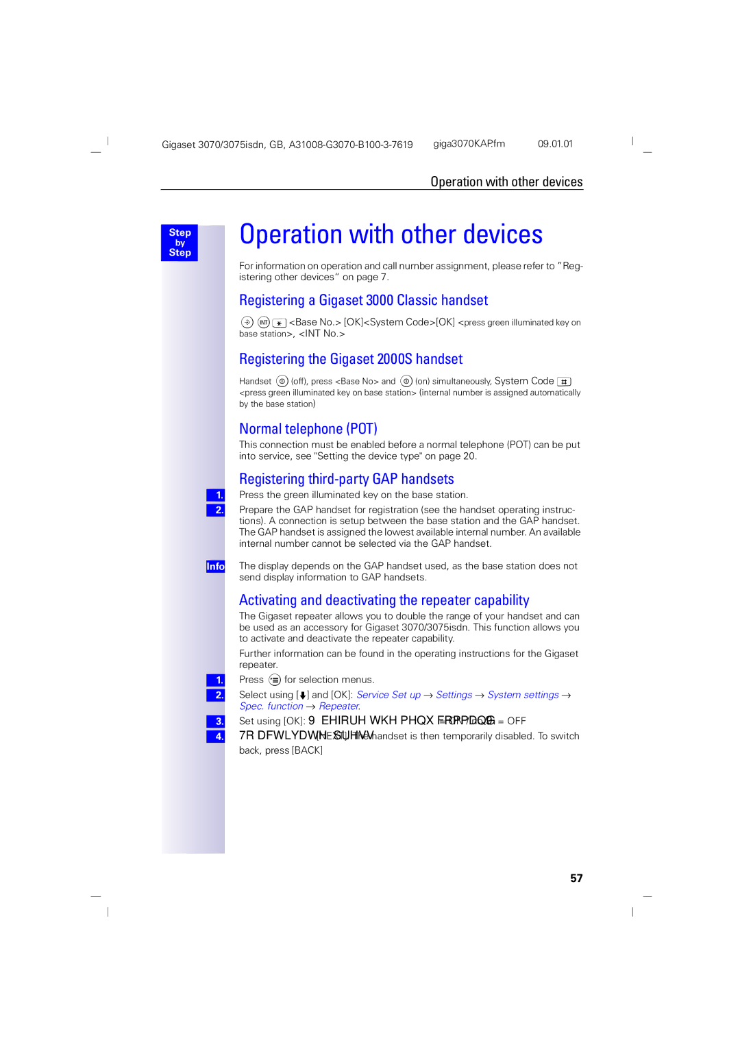 Siemens 75, 3070 manual Operation with other devices 