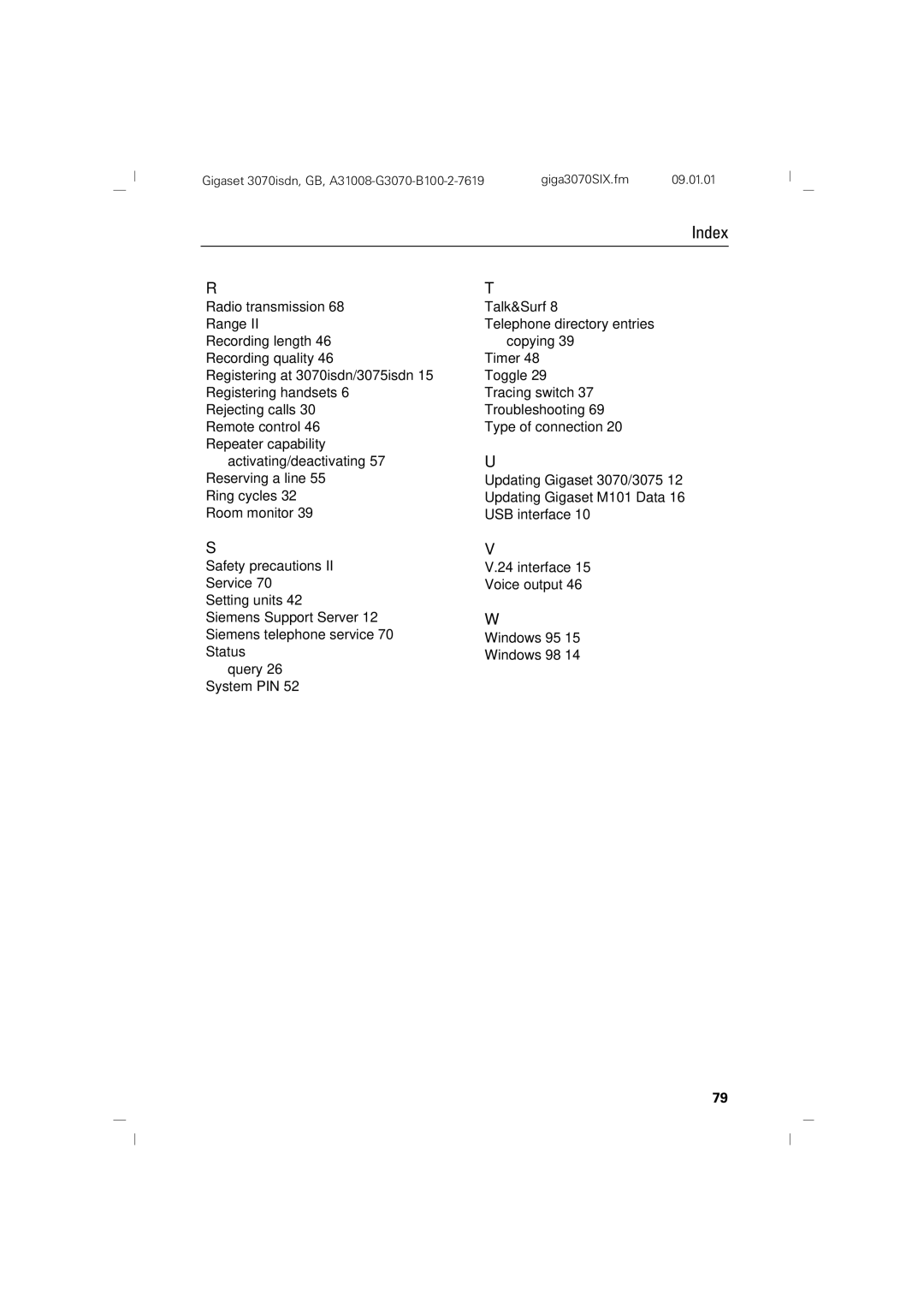 Siemens 75, 3070 manual Ring cycles 