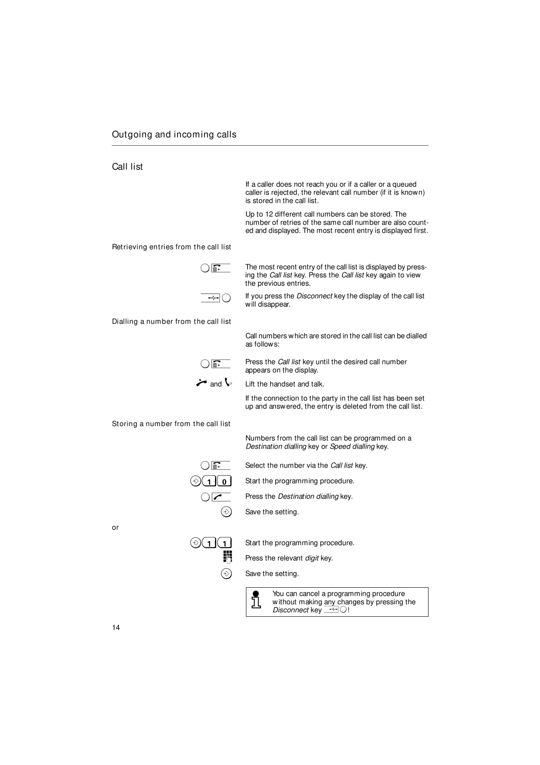 Siemens 30ISDN operating instructions Outgoing and incoming calls Call list, Retrieving entries from the call list 