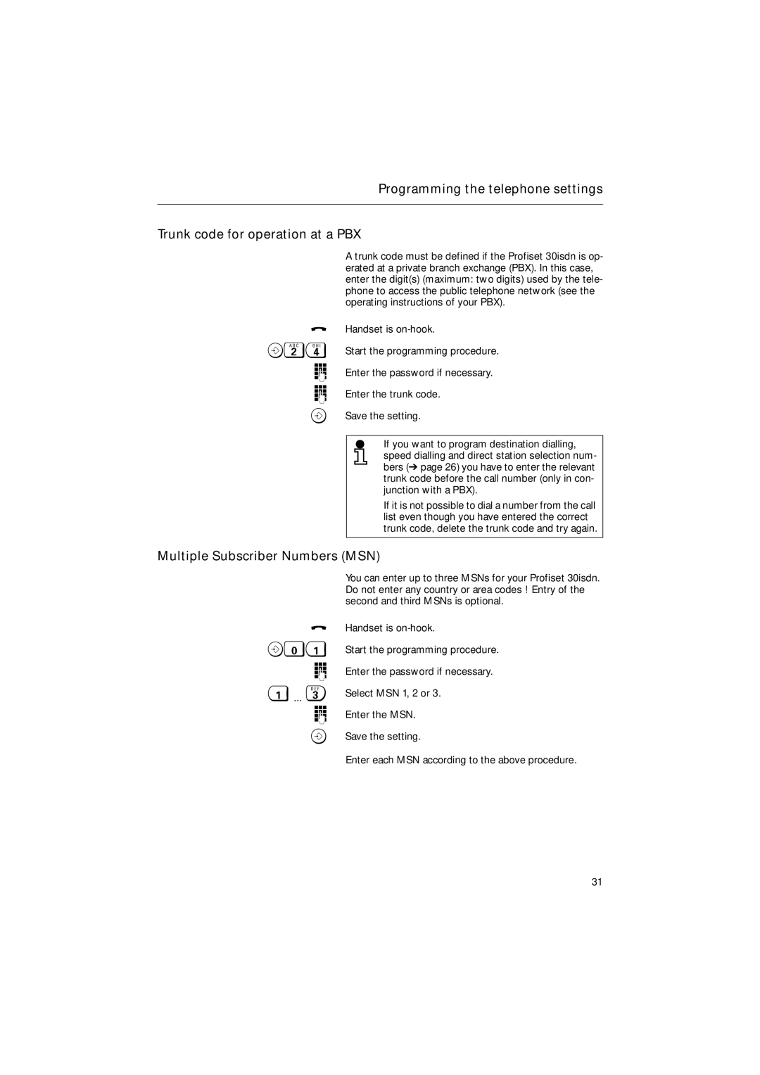 Siemens 30ISDN operating instructions Multiple Subscriber Numbers MSN 