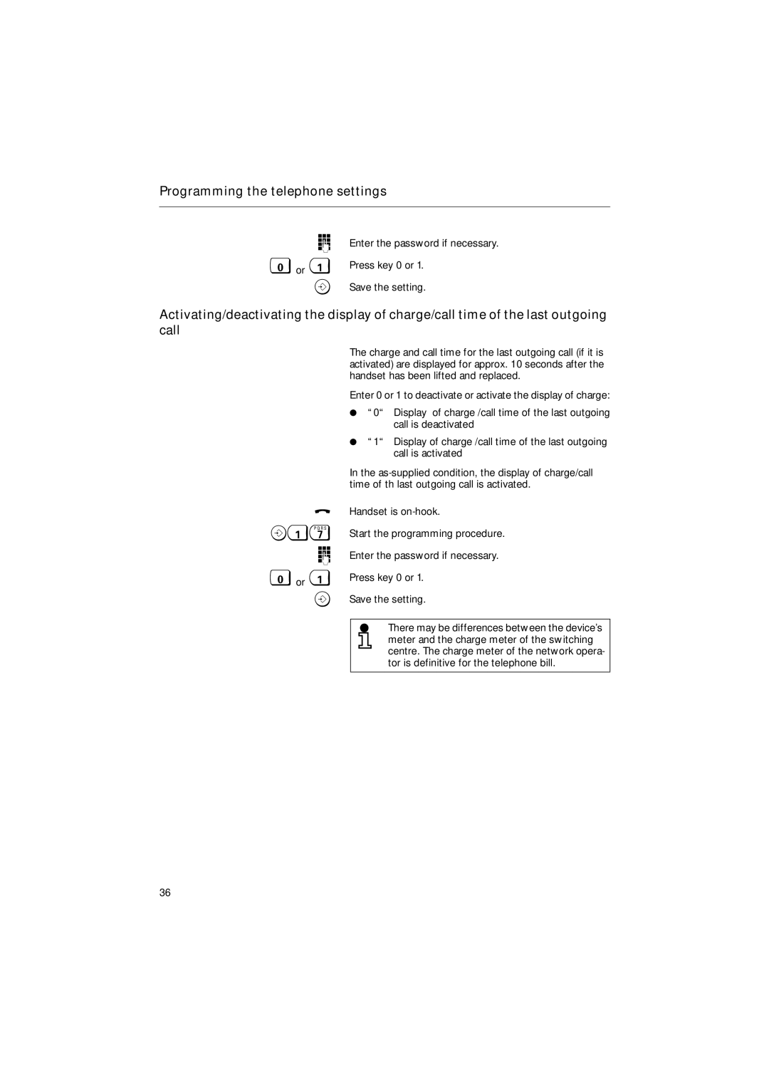 Siemens 30ISDN operating instructions Programming the telephone settings 