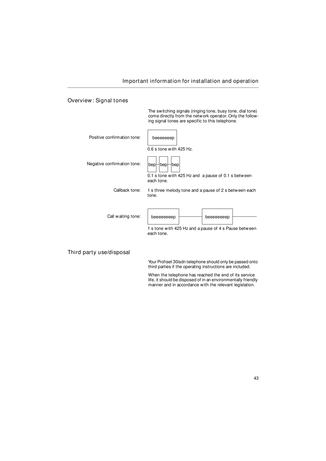 Siemens 30ISDN operating instructions Third party use/disposal 