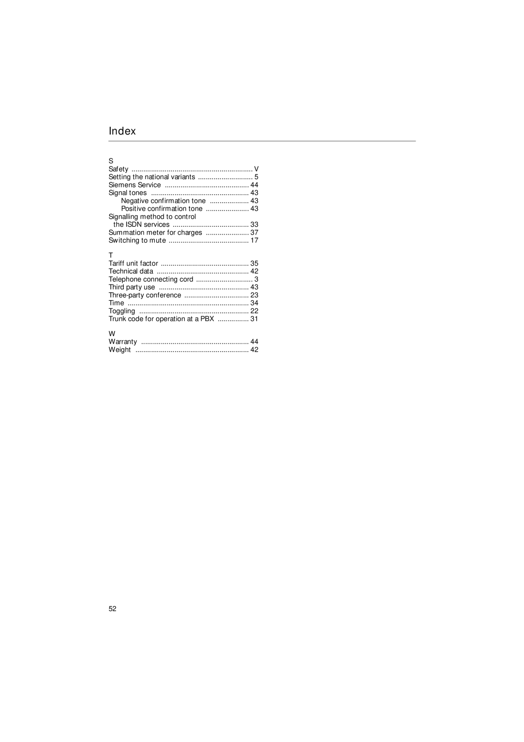 Siemens 30ISDN operating instructions Technical data 