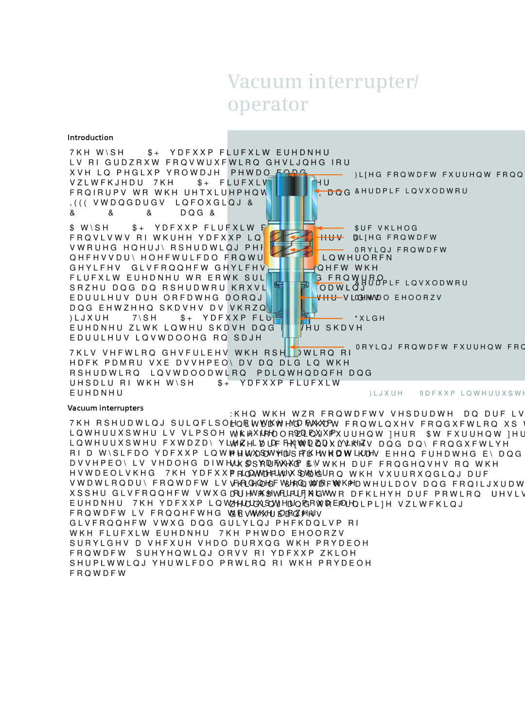 Siemens 38-3AH3 38 kV instruction manual Vacuum interrupter/ operator, Vacuum interrupters 