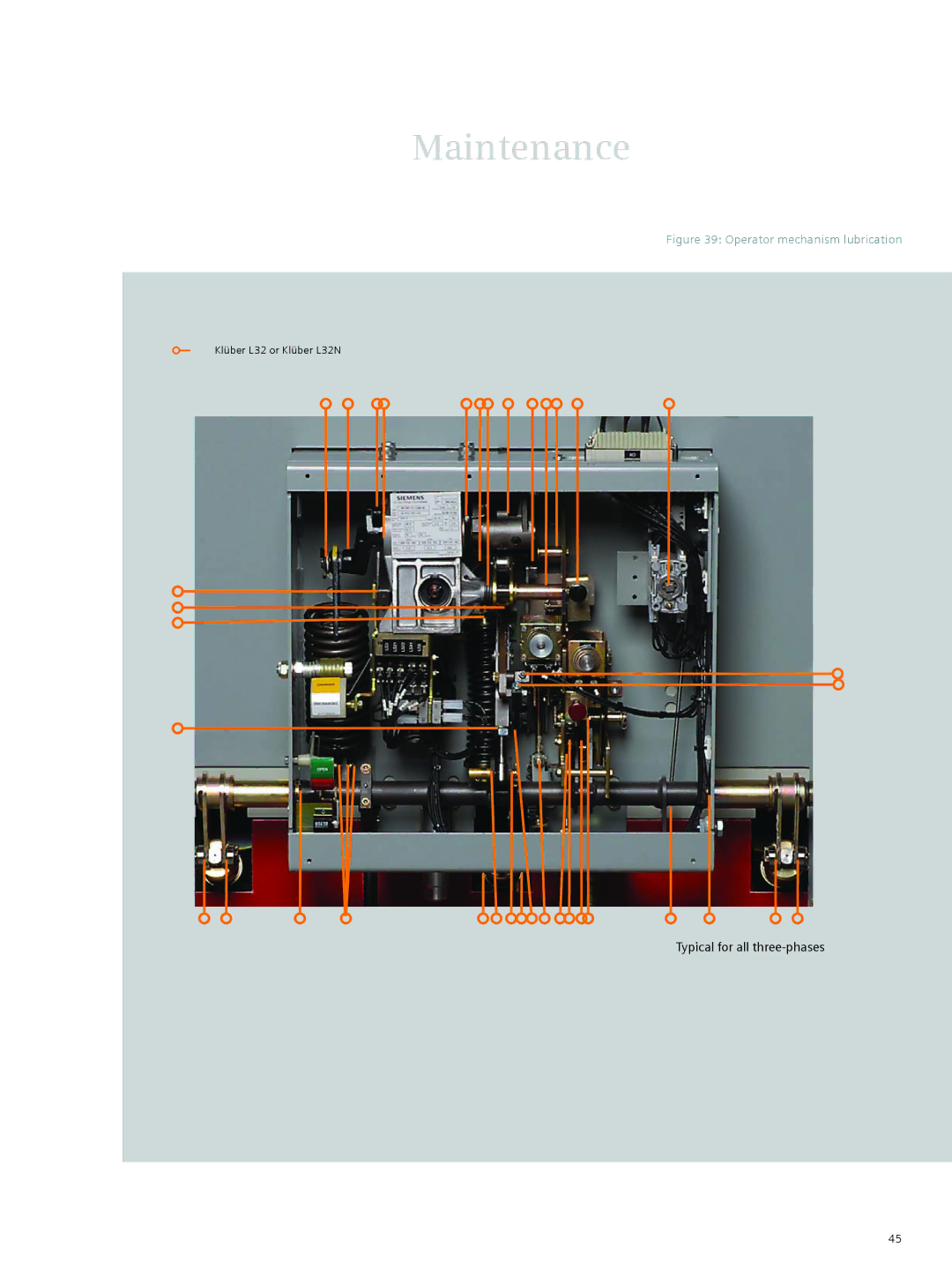 Siemens 38-3AH3 38 kV instruction manual Typical for all three-phases 