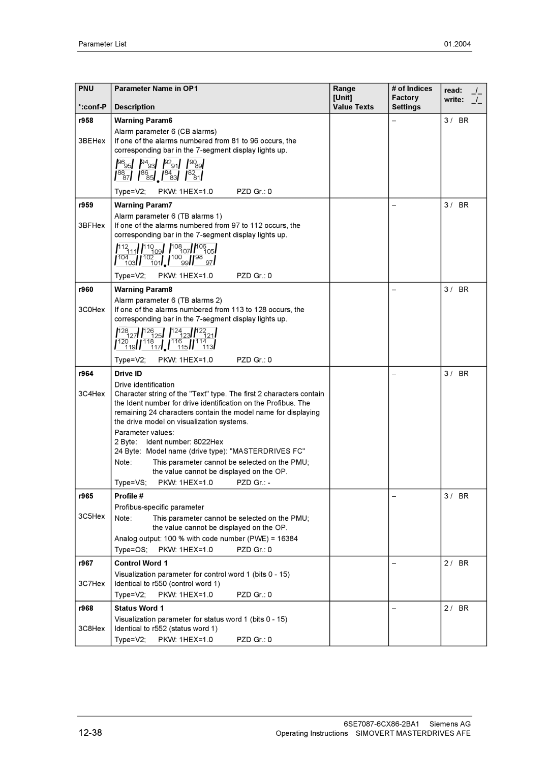 Siemens 400 V / 210...590 A operating instructions 12-38 