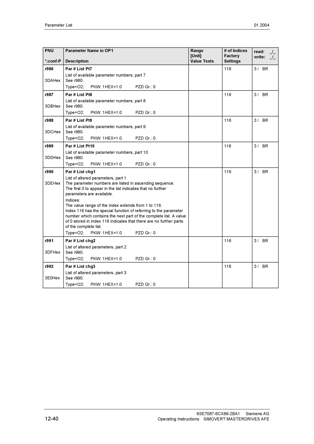 Siemens 400 V / 210...590 A operating instructions 12-40 