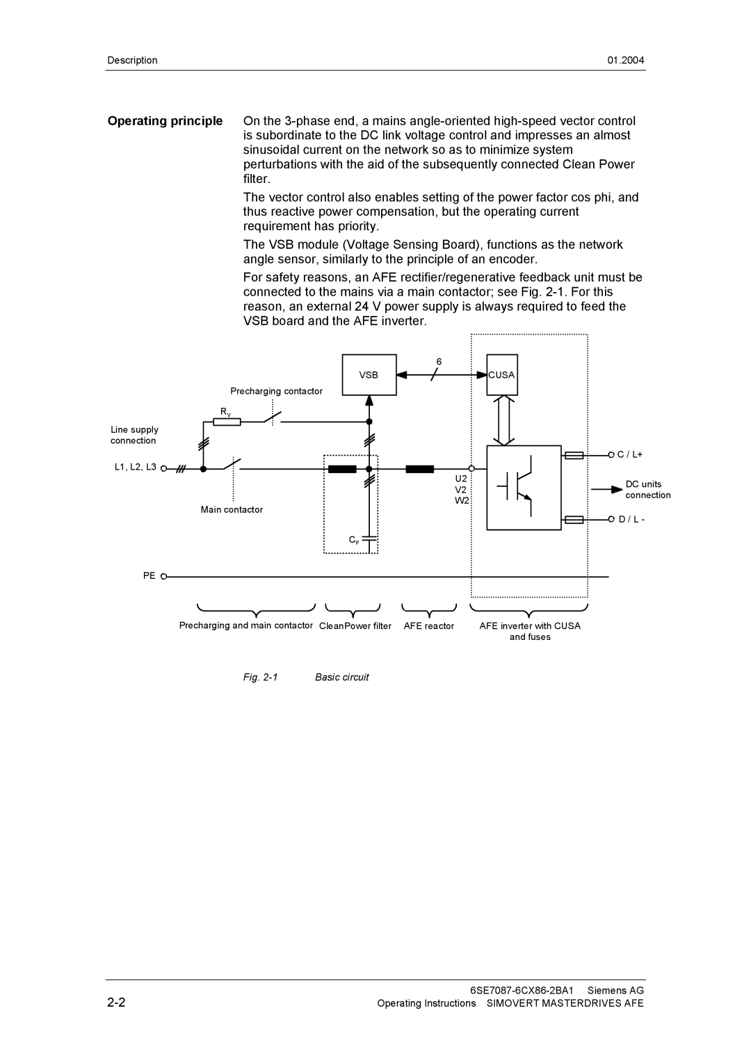 Siemens 400 V / 210...590 A operating instructions Description 01.2004 