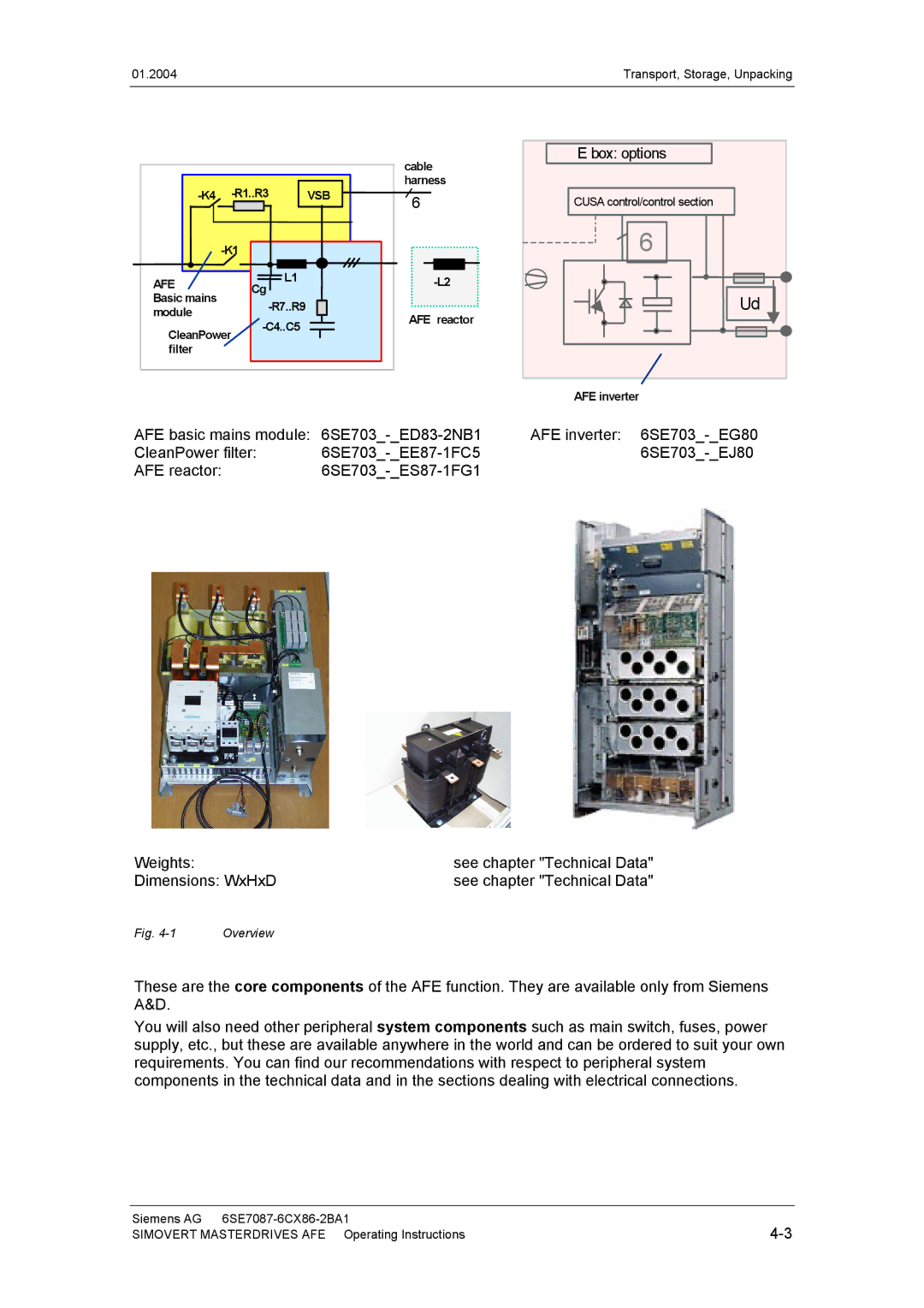 Siemens 400 V / 210...590 A operating instructions Box options 