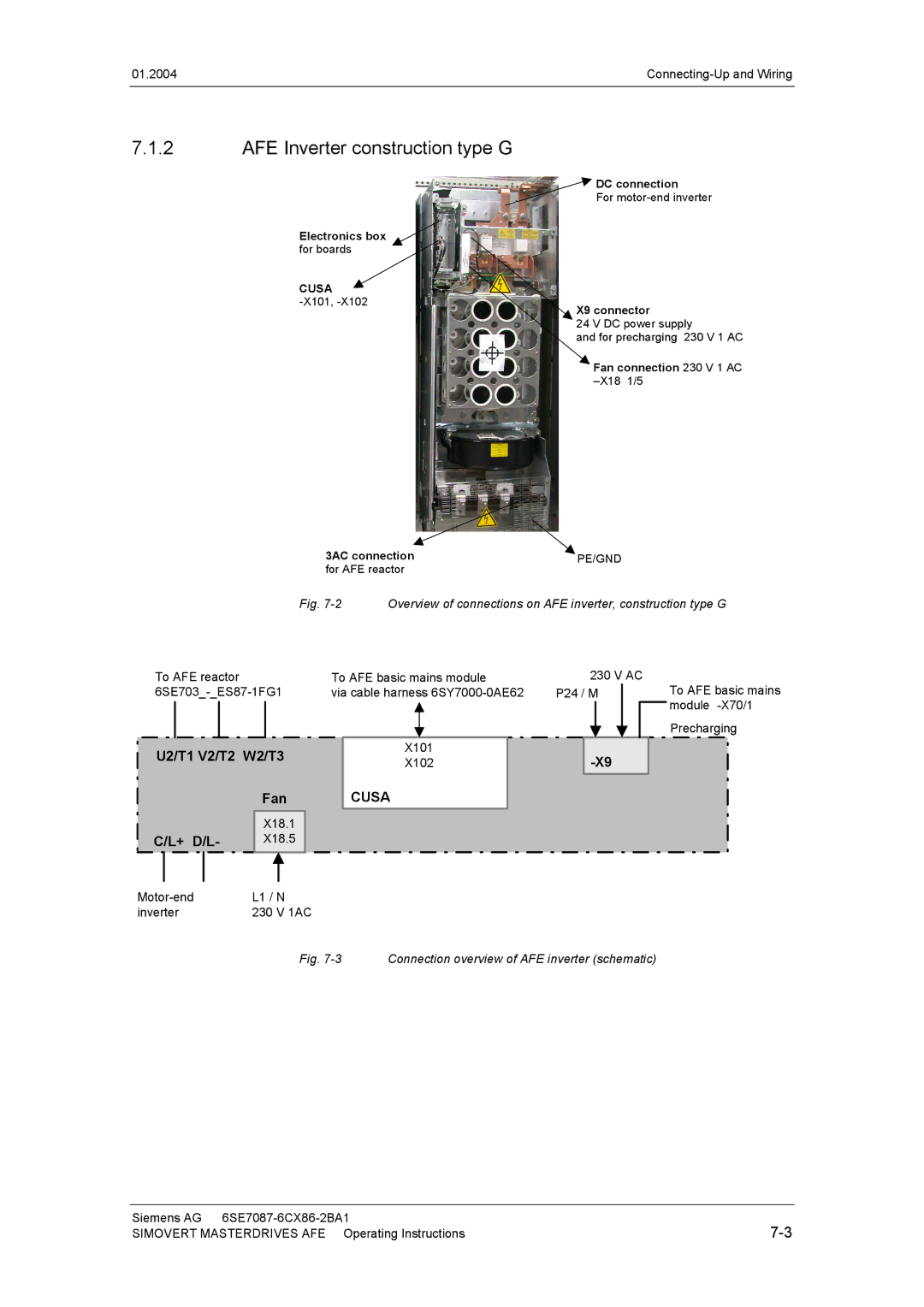 Siemens 400 V / 210...590 A operating instructions U2/T1 V2/T2 W2/T3, Fan, + D/L 