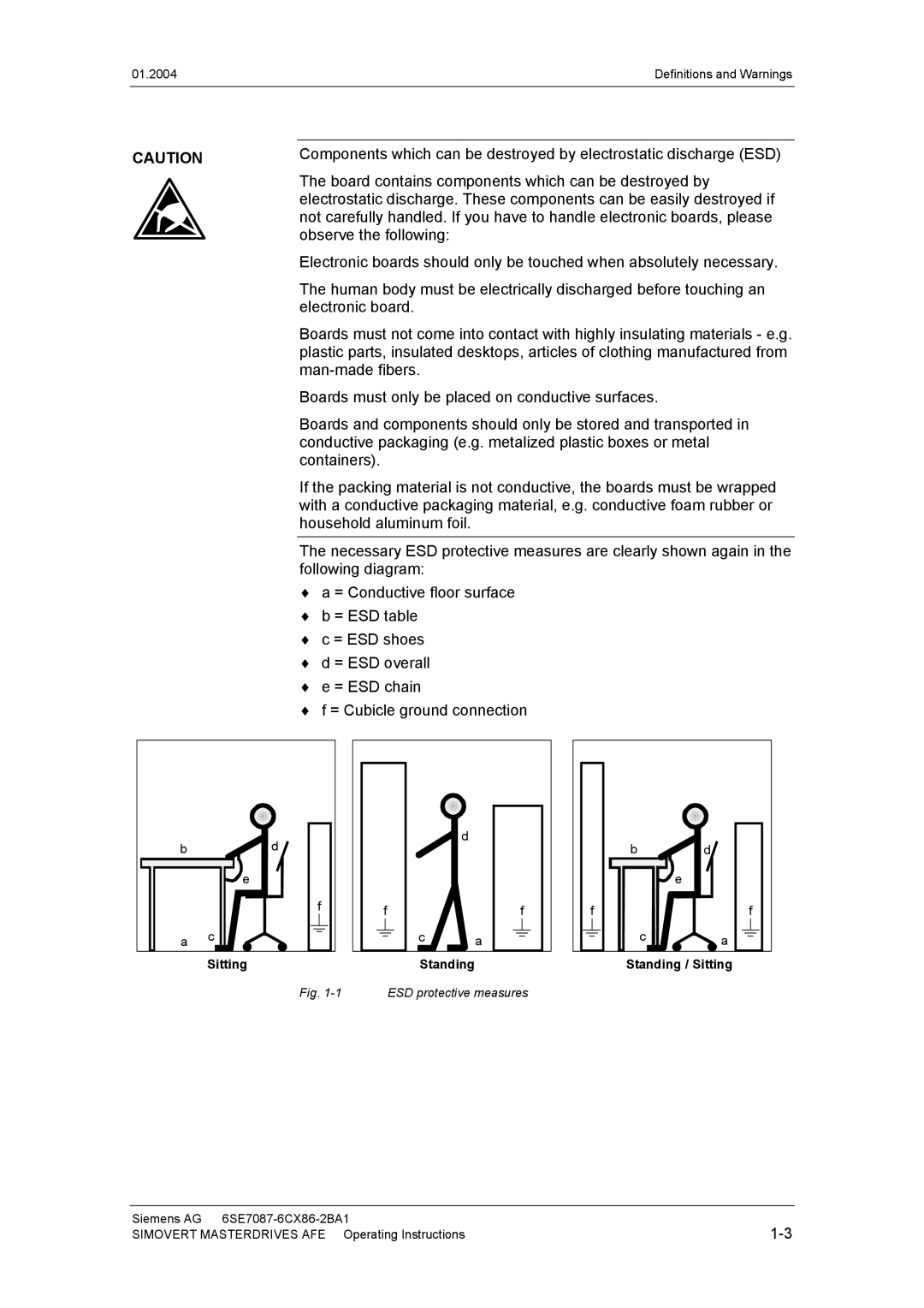 Siemens 400 V / 210...590 A operating instructions Standing Standing / Sitting 