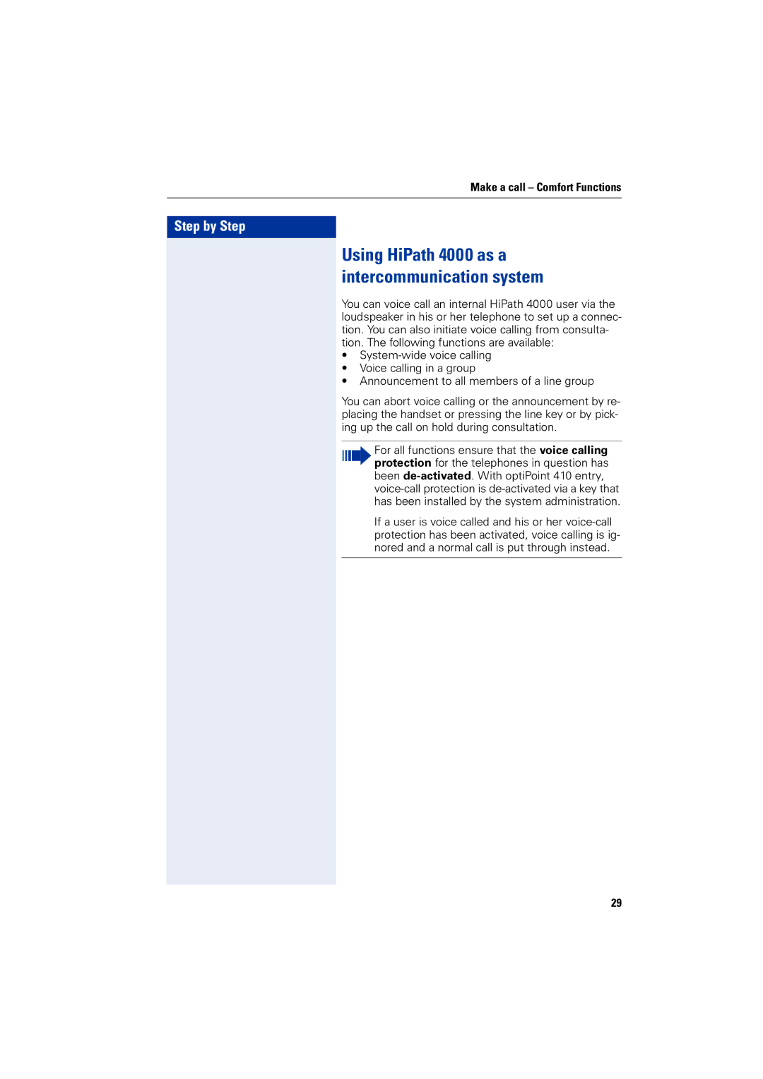 Siemens operating instructions Using HiPath 4000 as a intercommunication system 