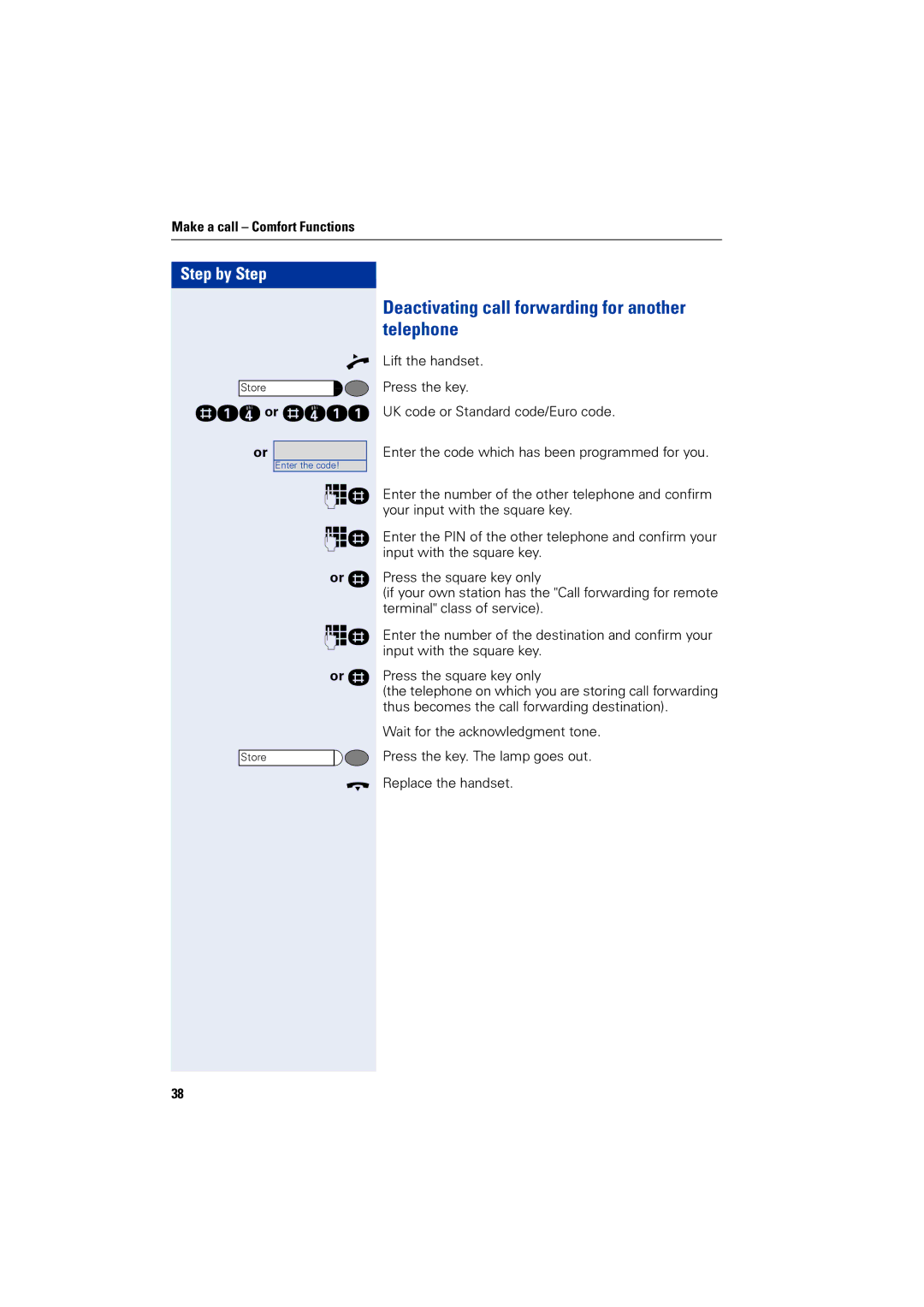 Siemens 4000 operating instructions Deactivating call forwarding for another telephone 