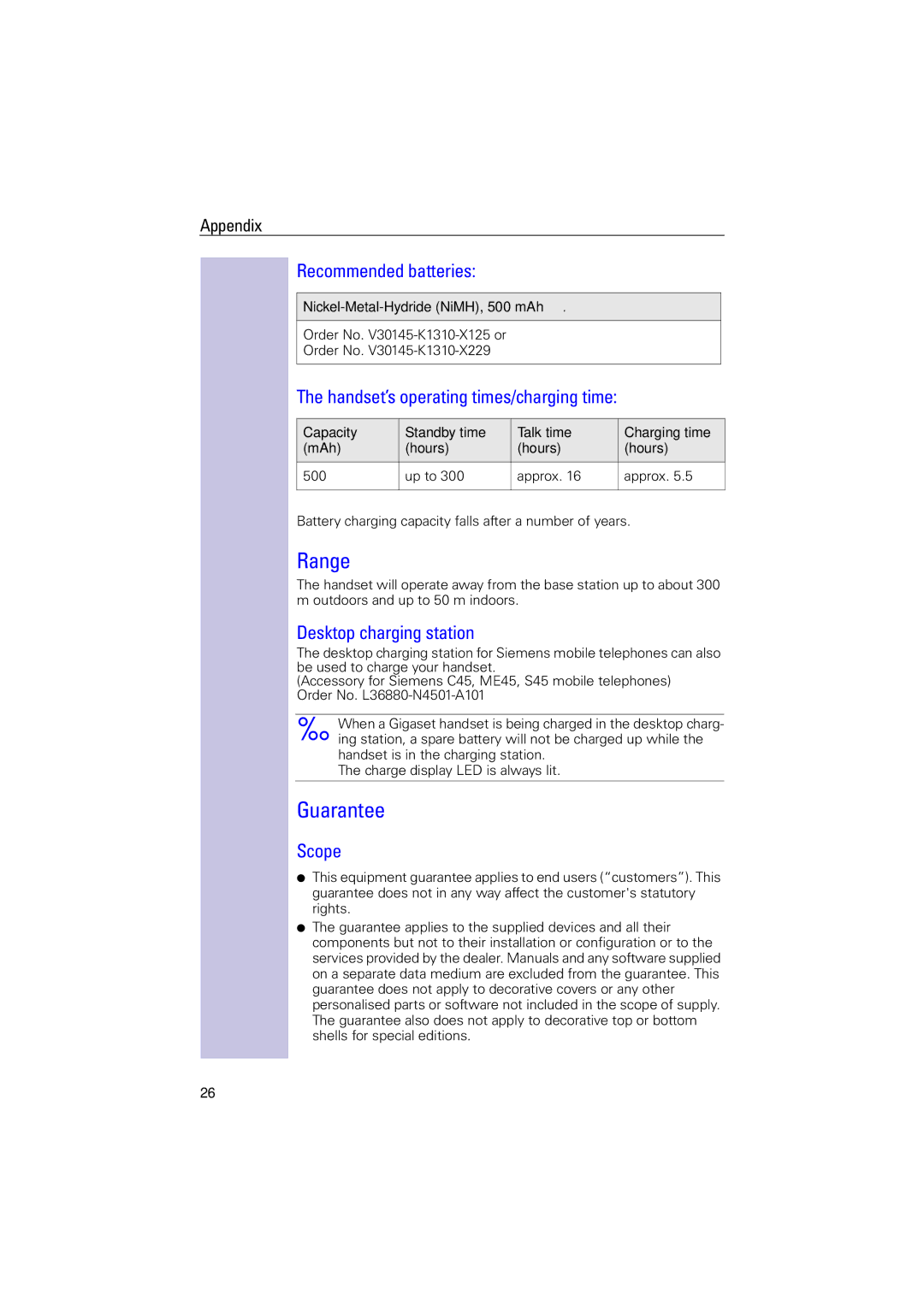 Siemens 4000i operating instructions Range, Guarantee 