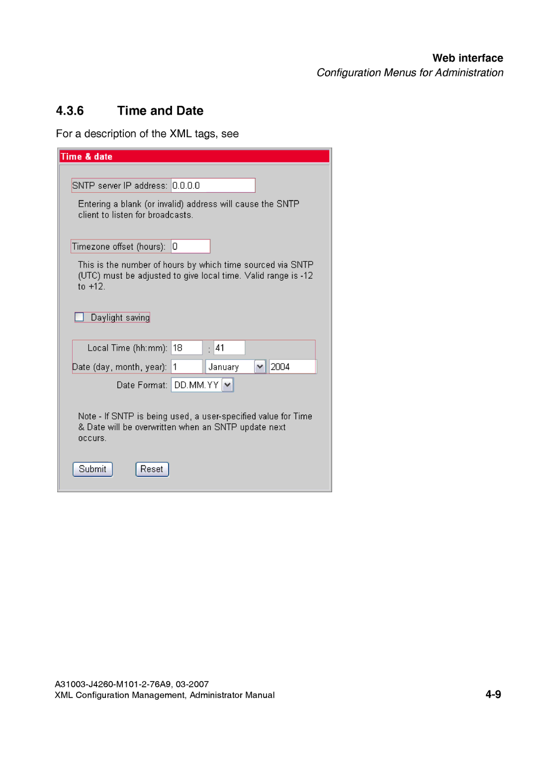 Siemens 410 S V6.0, 420 S V6.0 manual Time and Date 