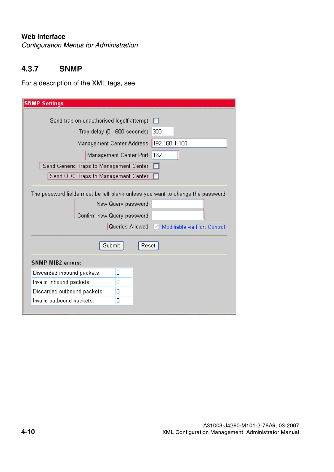 Siemens 420 S V6.0, 410 S V6.0 manual Snmp 