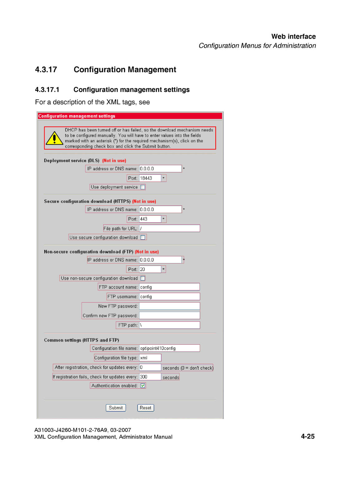 Siemens 410 S V6.0, 420 S V6.0 manual Configuration Management 