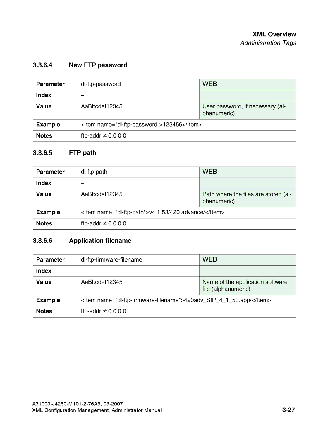 Siemens 410 S V6.0, 420 S V6.0 manual New FTP password, FTP path, Application filename 