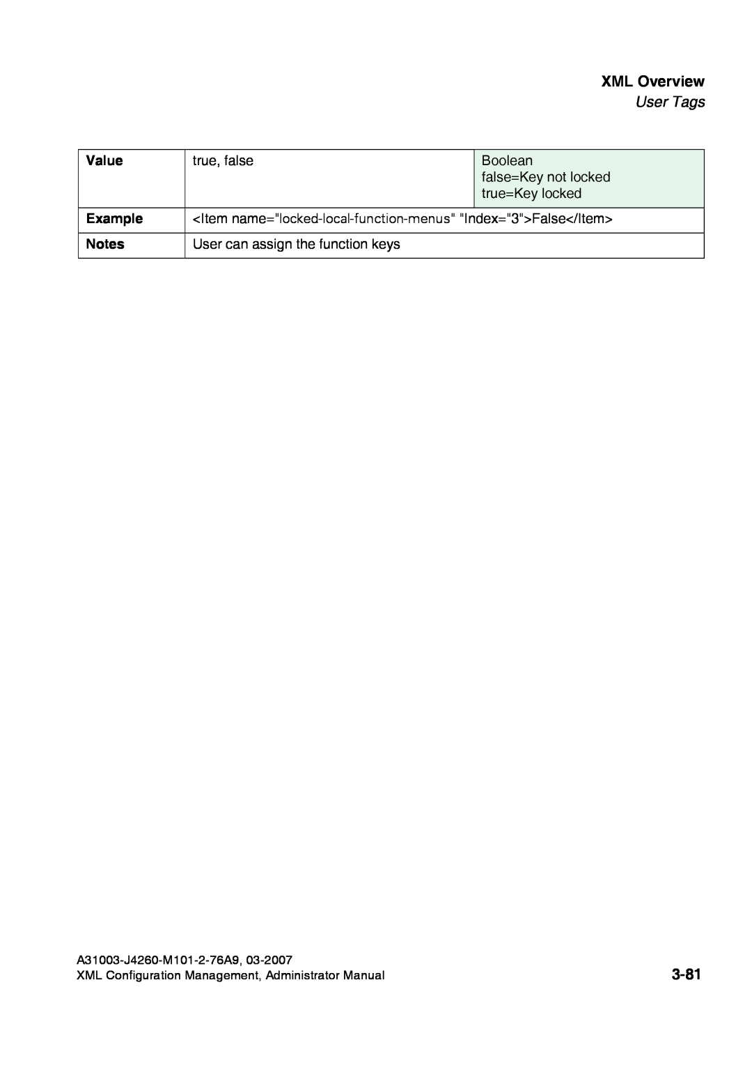 Siemens 410 S V6.0, 420 S V6.0 manual 3-81, XML Overview, User Tags 
