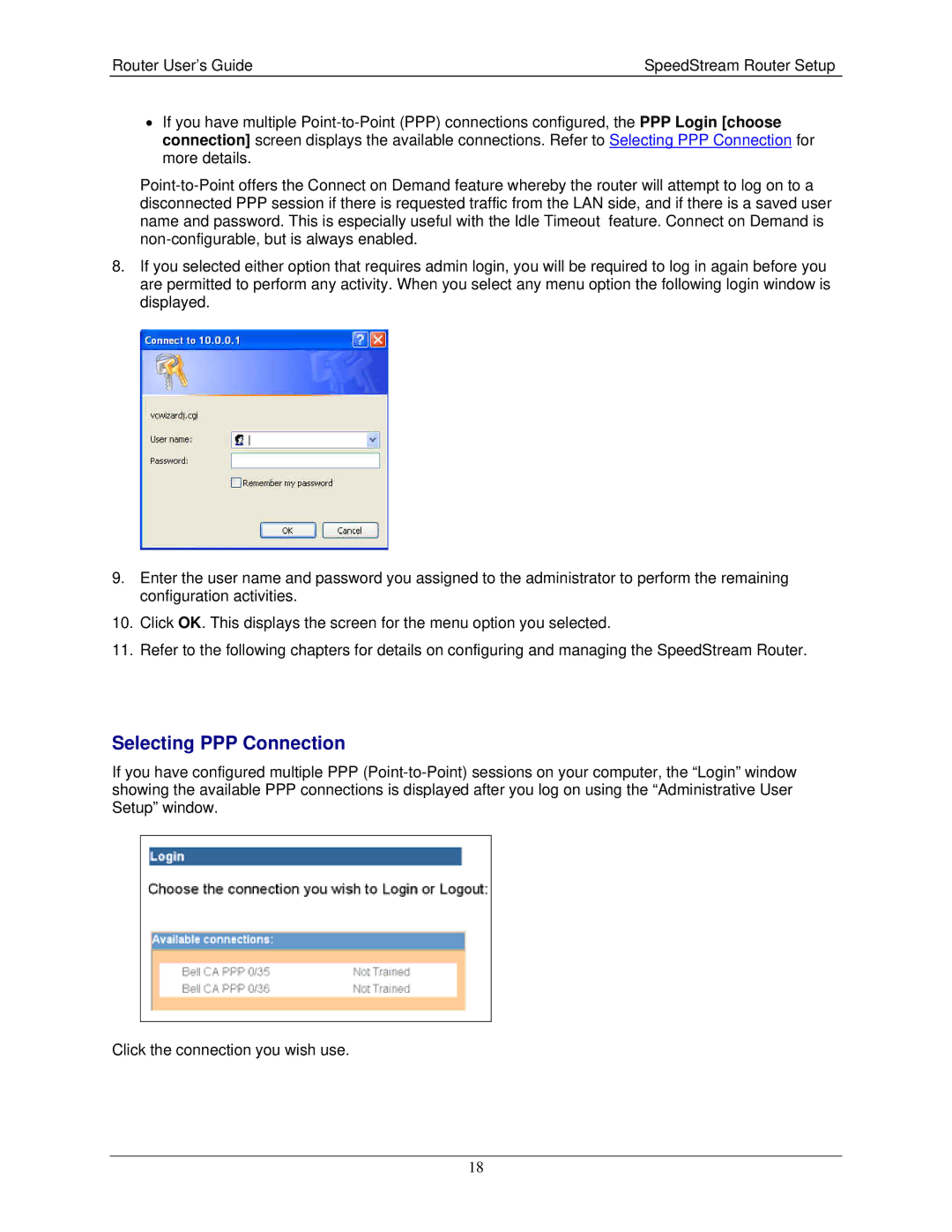 Siemens 4200 Series, 4100 Series manual Selecting PPP Connection 