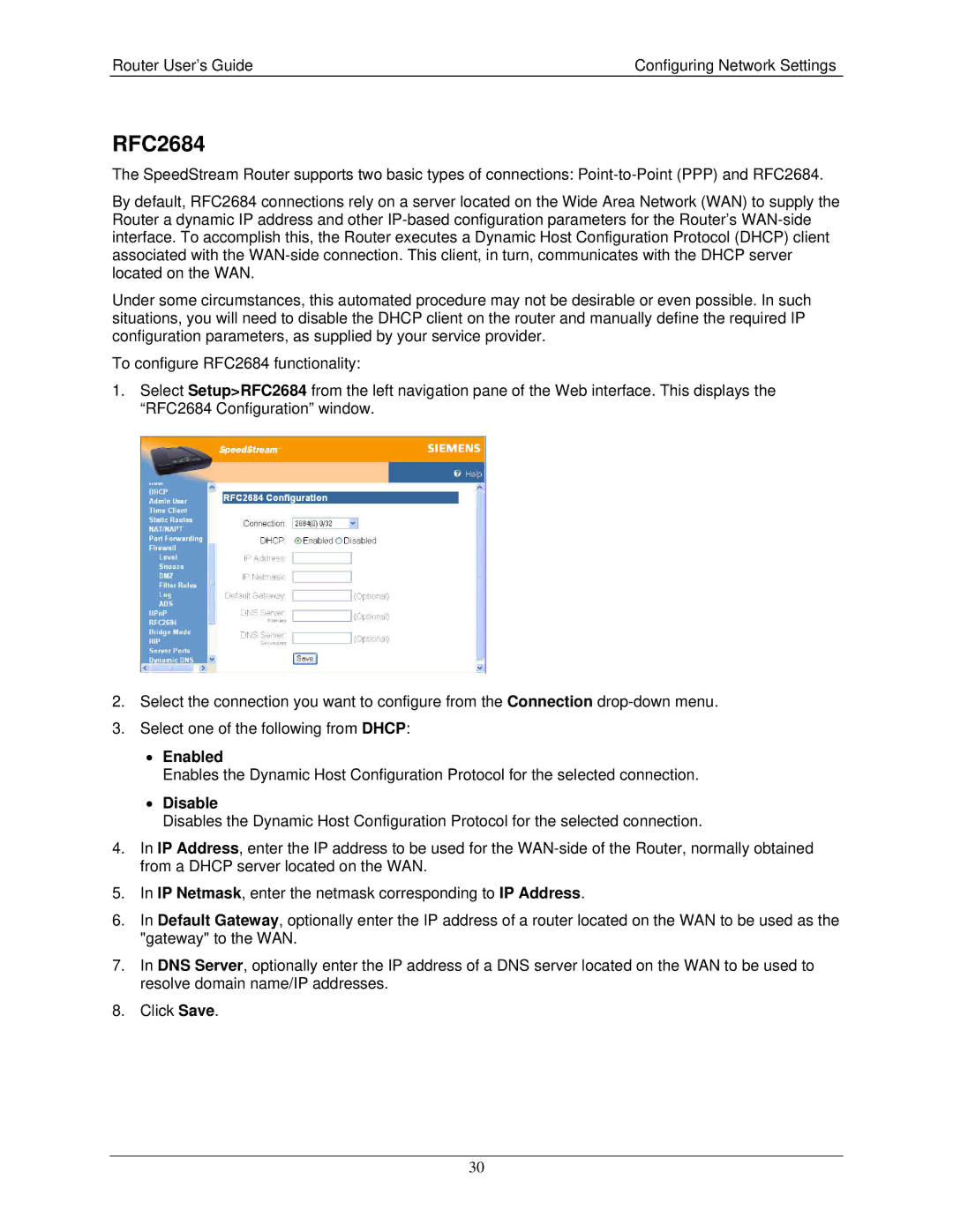 Siemens 4200 Series, 4100 Series manual RFC2684, Enabled 